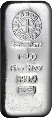 Pack of ten:    1 Kilo Silver Bar | Argor-Heraeus
