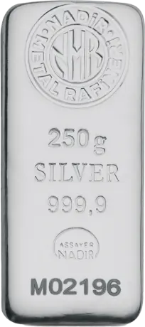 Pack of ten: 250g Silver Bar | Nadir Metal Rafineri