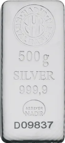 Pack of ten:   500g Silver Bar | Nadir Metal Rafineri
